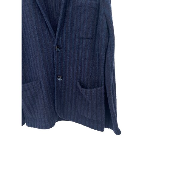 L.B.M. 1911 Mens Navy Knit cardigan Blazer Jacket size Italy Wool Blend size 54R - Picture 2 of 7
